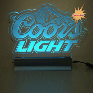ป้ายอะคริลิค LED พร้อมฐานเรืองแสง ป้าย LED แบบกำหนดเองพร้อมฐานและโลโก้ - Product Image 1