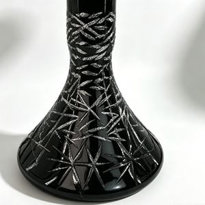Moderno Set de Fumar Shisha/Hookah de Acero Inoxidable con Acabado en Laca Negra y Base Esculpida, Ideal para Regalo o Uso en Bares - Product Image 3
