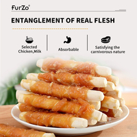 Bâtonnets à mâcher pour chiens en gros, bâtonnets de nettoyage dentaire, os de poulet au calcium, rouleaux de viande de canard enveloppés de peau de vache pour chiens, friandises, aliments pour animaux de compagnie
