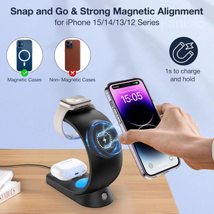 Support de chargeur sans fil magnétique RGB 4 en 1 pour iPhone 14 13 12 Airpod Apple Watch 8 7 6, station de charge rapide - Product Image 2
