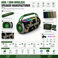 Speaker Logo Kustom Nirkabel Portabel Kotak Speaker dengan Film Getar Ganda Penutup Kain Jala Speaker Cetak untuk Sepeda Motor
