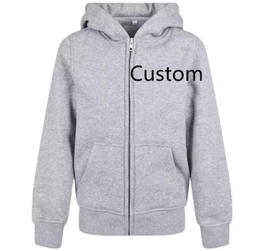 Sweat à capuche en coton biologique vierge avec logo personnalisé de haute qualité pour enfants, sweat-shirt à fermeture éclair pour garçons et filles - Product Image 1