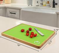 Ensemble de planches à découper en bambou 2026 avec 6 planches à découper en plastique flexibles codées par couleur pour la cuisine