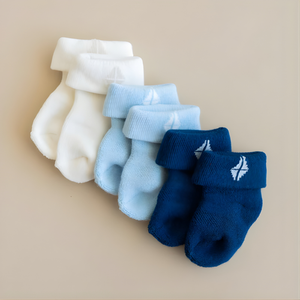 Chaussettes Bébé 0-3 Mois Côtelées Cheville Marine Antidérapantes Coton Vente en Gros Chaussettes Nouveau-né Prix Usine - Product Image 1