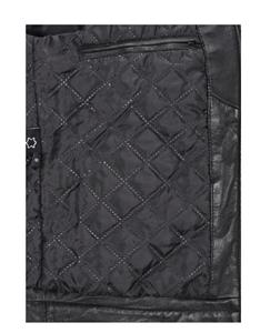 Veste en cuir Nappa noir véritable sur mesure pour homme avec détails en fourrure blanche, fermeture éclair YKK de qualité supérieure, marque privée OEM - Product Image 5