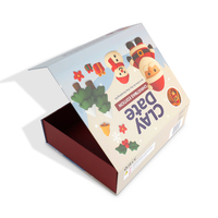 Conception personnalisée de luxe pliable à plat impression emballage en carton impression de logos fermetures magnétiques boîtes cadeau de Noël en papier