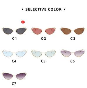 Gafas de Sol Personalizadas con Logotipo, Estilo Vintage 2025, Montura Metálica Pequeña para Hombre, Protección UV400, Gafas de Sol de Ojo de Gato de Aleación para Mujer - Product Image 4