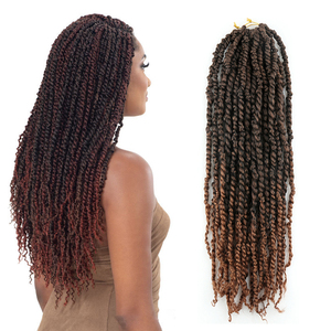 Peluca de Cabello Sintético Mengtong <span class=keywords><strong>Juliana</strong></span>, Crochet, 12, 14, 18, 22, 24 Pulgadas, Suave, Degradado Rojo, Corta, Estilo Boho, Pre-trenzada, Ondas al Agua, Estilo Passionate Twist - Product Image 1