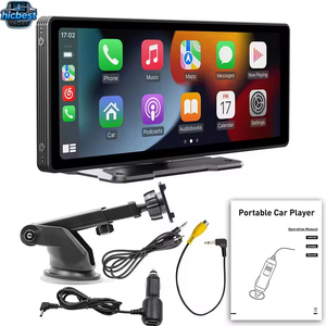 Hicbest Caméra embarquée double caméra <span class=keywords><strong>4K</strong></span> de 11,26 pouces avec navigation GPS en temps réel, commande vocale, compatibilité sans fil Apple CarPlay Android - Product Image 1