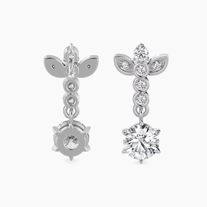 Classic Round Brilliant Cut Lab Grown <b>Diamond</b> Stud <b>Earrings</b> 14K White Gold IGI Certified Wedding Party Jewelry - Product Image 3