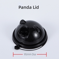 Clear Cute Panda Shape Plastic 90 Calibre Plastic Cup Cover