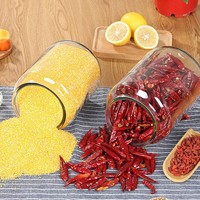 Bocal en verre transparent personnalisé de grande capacité (0,5 L, 2 L, 3 L, 5 L) avec couvercle hermétique pour le stockage alimentaire, le thé et les cornichons