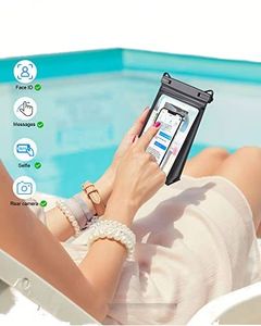 ซองกันน้ำสำหรับโทรศัพท์มือถือขนาดใหญ่  แบบใส พร้อมสายคล้องคอ  กระเป๋าโทรศัพท์ PVC แบบกันน้ำ  กระเป๋าแห้ง - Product Image 3