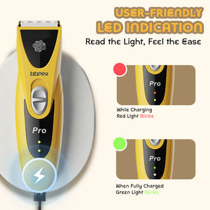 Ptpro PT305 fabrika elektrikli sessiz Pet saç düzeltici şarj edilebilir seramik bıçak köpek tıraş akülü kedi bakım ürün kiti - Product Image 4