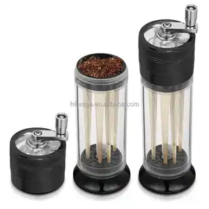 2023 hot Multi-functional Tobacco Crusher Herb Grinder hand operated two in one metal horn tube cigarette filling machine
