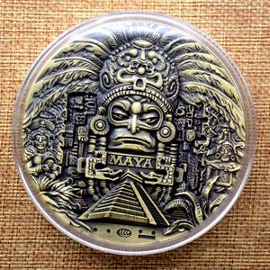 Medaglia commemorativa della civiltà Maya moneta in metallo ad alto rilievo antica cultura collezionabile gettone da scrivania ornamento e <span class=keywords><strong>regalo</strong></span> - Product Image 5