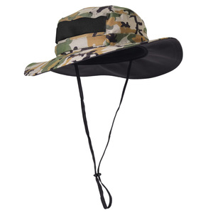 Wholesale Customized Adjustable Wide Brim Outdoor Hunting Hiking <strong>Boonie</strong> Hat Sunscreen Fisherman Bucket Fishing Hat Manufacturer - Product Image 4