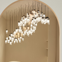 Lampe suspendue en verre artisanal sur mesure, style minimaliste, hauteur réglable, longue suspension pour appartement et salon