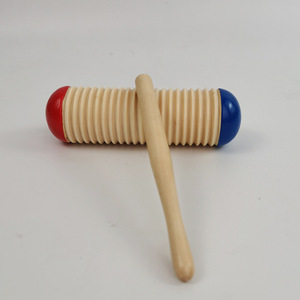 Tubo de arena rojo y azul, sonajero de madera en espiral, instrumento de percusión para niños de 2 a 4 años, juguete unisex - Product Image 3