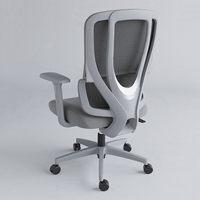 Chaise de bureau grise avec accoudoirs fixes, chaise d'ordinateur moderne et simple, mobilier de bureau