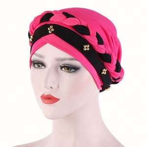 Modèles Printemps-Automne : Bonnets Musulmans en Soie de Lait, Turbans en Coton à Perles et Tresses, Bonnets Hijab, Turbans Prêts-à-Porter pour Femmes Musulmanes - Product Image 2