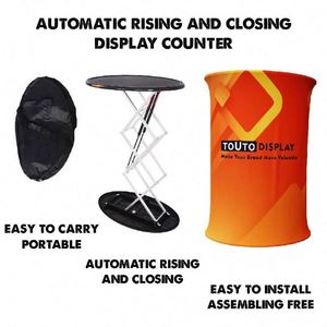 Wheel Box Counter Pop up Display Table Counter <b>Stand</b> <b>Printed</b> Free Standing Display Counter - Product Image 5