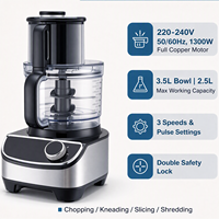 Mesin Pengolah Makanan Listrik Profesional OEM 1300W 3.5L Kaliber Besar 3-Kecepatan Pulse CE CB LFGB