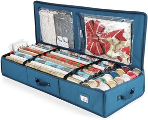 Luxury Oxford Waterproof Christmas Rolls Wrapping Paper Storage Bin