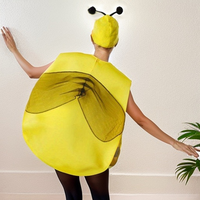 Costume de mascotte d'abeille amusante de carnaval Combinaisons d'animaux de fête de vacances avec chapeau