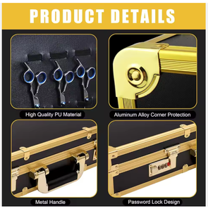 Valise professionnelle en alliage d'aluminium pour accessoires de <span class=keywords><strong>barbier</strong></span>, boîte de rangement portable pour outils de coiffure avec serrure sécurisée, valise de voyage pour salon - Product Image 3