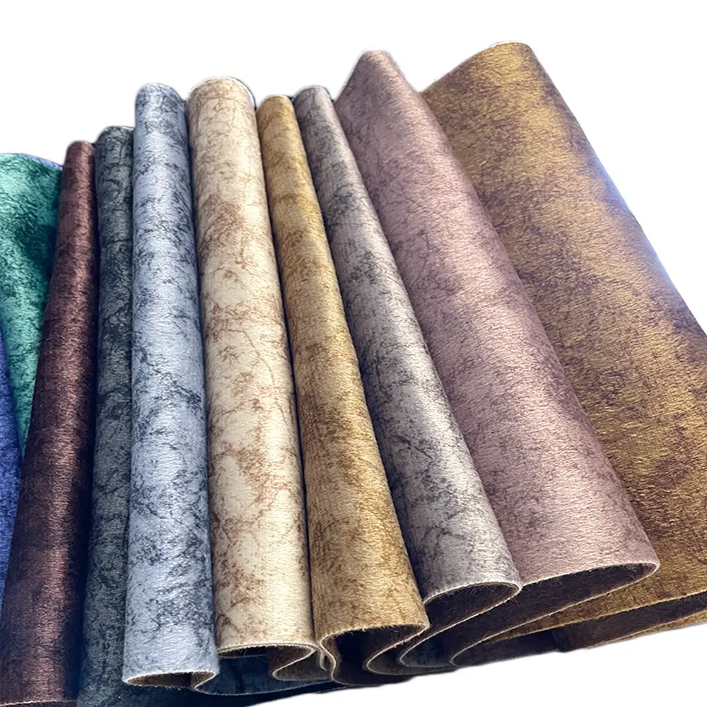 Kain tekstil rumah poliester 100% kain beludru cetak Belanda untuk Pelapis sofa/kursi