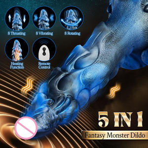 5 1 Fantasie <span class=keywords><strong>Monster</strong></span> 9.5Inch Enorme Drakenknoop Anale <span class=keywords><strong>Dildo</strong></span> Verwarmingsfunctie Thuring Vibrator Speelgoed Voor Vrouwen Gemaakt Vloeibare Siliconen - Product Image 3