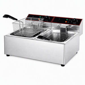 Commercial Electric Deep Fryer 12L Double Tank Double <b>Basket</b> 2.5kW for French Fries Chicken Fast Food Restaurant Catering - Product Image 1