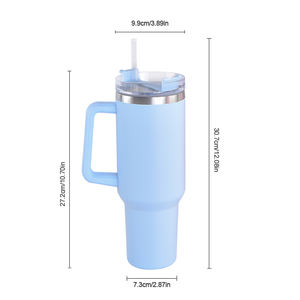 Logo personalizzato 40Oz Sport all'aria aperta 304 in acciaio inox Boba bottiglia di acqua isolato in metallo colorato Tumbler con coperchio manico e paglia - Product Image 4