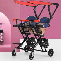 Poussette double pliable en acier inoxydable pour jumeaux, vente directe d'usine XCD Chine, pour bébés de 0 à 3 ans