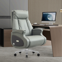 Chaise de direction modulaire avec hauteur réglable, design moderne en cuir véritable pour la maison et l'hôtel