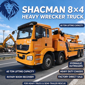 Camion de dépannage lourd Shacman 8*4 60 tonnes avec grue rotative pour le sauvetage en cas d'accident routier, prix usine bas - Product Image 1