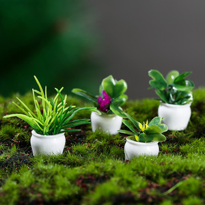 Plantas Artificiales en Maceta de 3-5 cm, Mini Modelo de Resina, Adorno de Escritorio, Decoración de Micropaisaje, Juego de Cuatro - Product Image 1