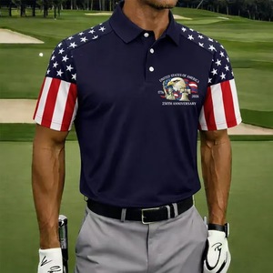 Nouveauté 2026 Chemise décontractée pour <span class=keywords><strong>homme</strong></span> à manches courtes en polyester respirant, motif Aigle et Étoiles, pour l'été, style Europe et Amérique - Product Image 4