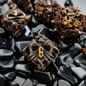 Evil Demon Dragon RPG Runde polyed rische Würfel Cool <span class=keywords><strong>Metor</strong></span> Hammer Hollow Metal Würfel Set für DND Game Player - Product Image 2