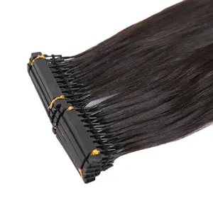 निर्माण मूल्य थोक मानव बाल एक्सटेंशन डबल ड्रा 100% वास्तविक बाल एक्सटेंशन काले रंग 6डी बाल एक्सटेंशन