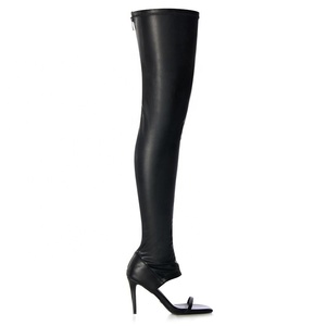 Women's Single Band Over Knee High Boots Dress Stiletto Thin Heels <b>Shoes</b> Back Zipper Summer Stretchy Long Booties - Product Image 4