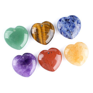 Collar con Colgante de Corazón de Cristal Natural Perforado de 30 mm, Gema de Ágata Tallada en Forma de Corazón, Cuarzo Rosa, Corazón de Durazno, con Cuerda Trenzada - Product Image 4