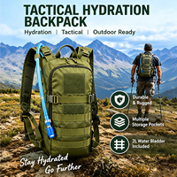 Sac à dos d'hydratation tactique, poche à eau de 2L, MOLLE, randonnée en plein air, course à pied, cyclisme, camping, sac à eau militaire