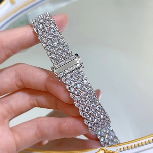 Nouveau <span class=keywords><strong>bracelet</strong></span> européen et américain pour femmes, serti <span class=keywords><strong>de</strong></span> pierres scintillantes, bijoux <span class=keywords><strong>de</strong></span> mariage haut <span class=keywords><strong>de</strong></span> gamme - Product Image 4