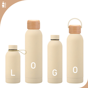 Rubber Coated Custom Insulated <strong>Water</strong> <strong>Bottle</strong> Double Wall Thermos Flask Stainless Steel <strong>Bottle</strong> <strong>750ml</strong> Sports <strong>Water</strong> <strong>Bottle</strong> Beige - Product Image 1