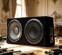   Haut-parleur bicolore 2*10 pouces, caisson de basses amplifié avec Mega Bass et amplificateur audio pour voiture