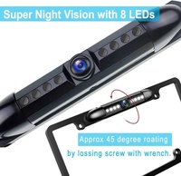 Caméra de recul pour plaque d'immatriculation Caméra de recul HD à vision nocturne avec 8 LED Angle de vision de 170 ° Caméra arrière de recul étanche