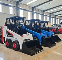 Mini-chargeuse sur pneus CE EPA avec moteur diesel, capacité de charge de 490 kg, 4 roues motrices, commande hydraulique, pour travaux agricoles et aménagement paysager