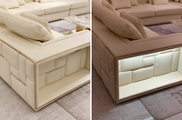 Juego de Sofás de Lujo de Diseño Popular de Gainsville con LED, Muebles de Sala de Estar de Alta Gama para Villa o Apartamento